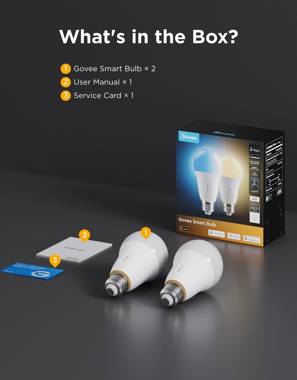 Govee A21 Smart LED Light Bulb E26 1600lm