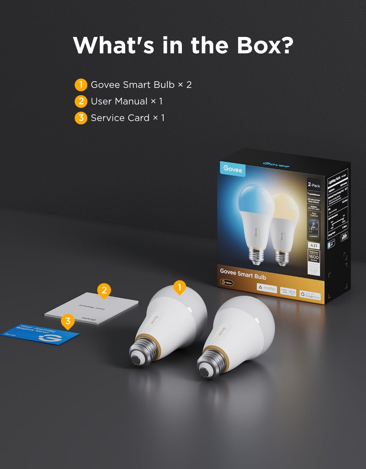 Govee A21 Smart LED Light Bulb E26 1600lm
