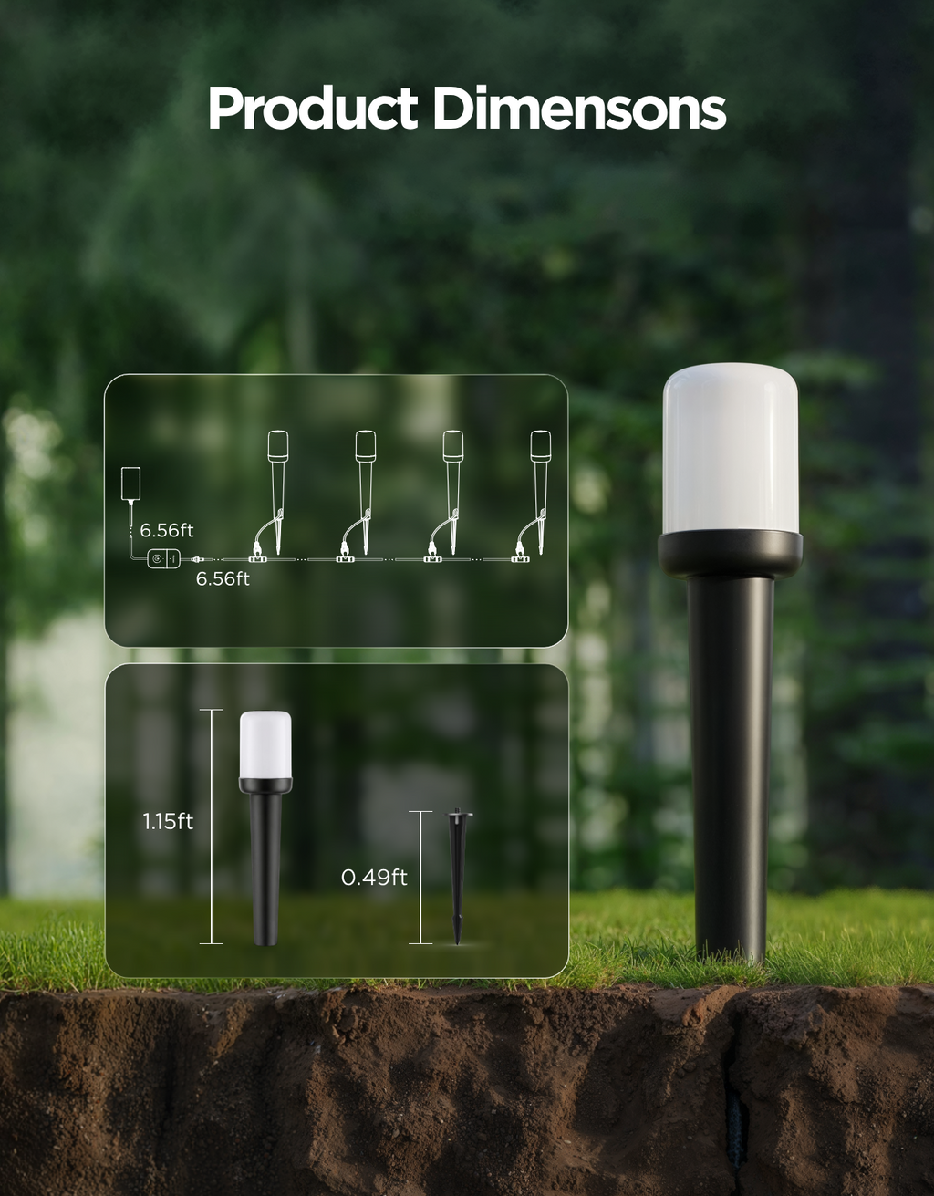 Govee Outdoor Cylinder Pathway Lights