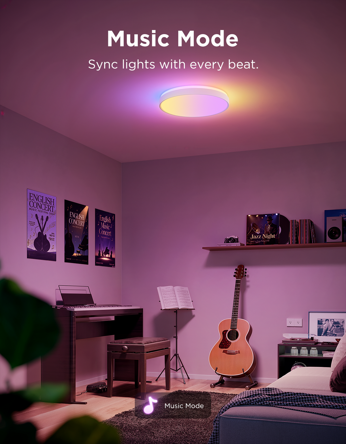 Govee 15-Inch RGBICWW Smart Ceiling Light Pro