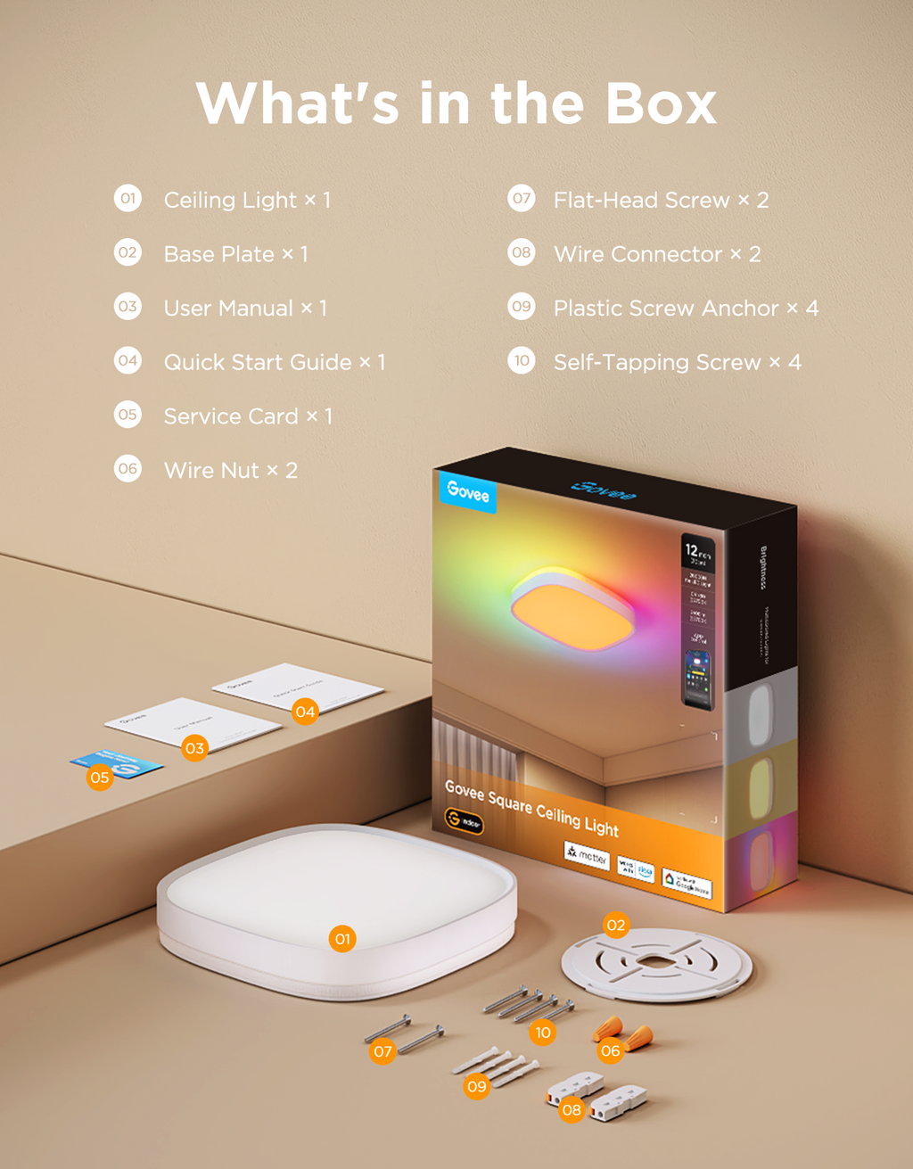 Govee 12-Inch RGBWW + RGBIC Smart Ceiling Light