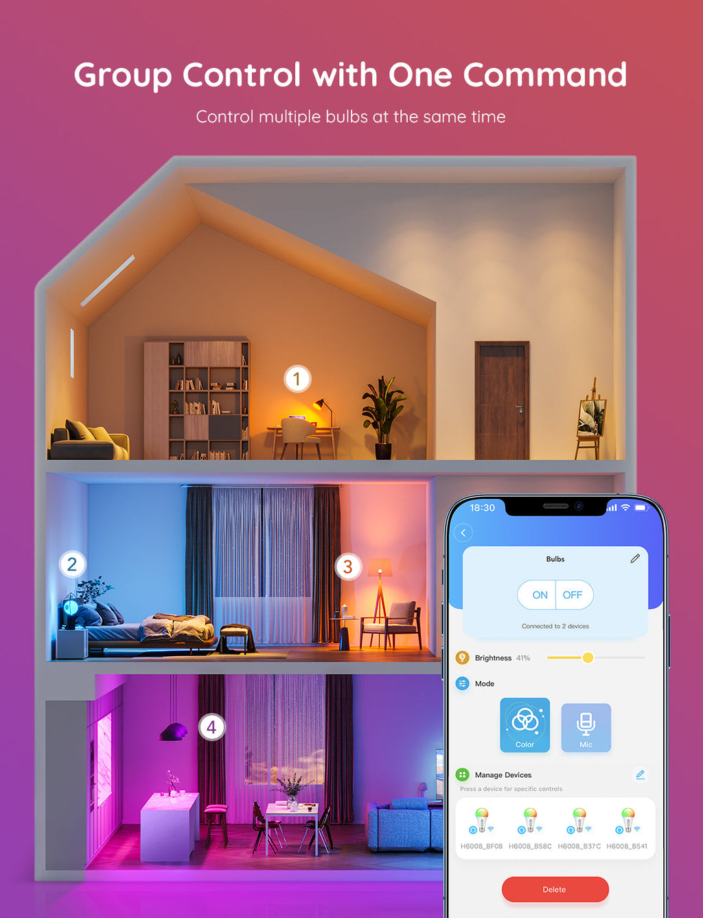 Govee A19 Smart LED Light Bulbs E26 800lm