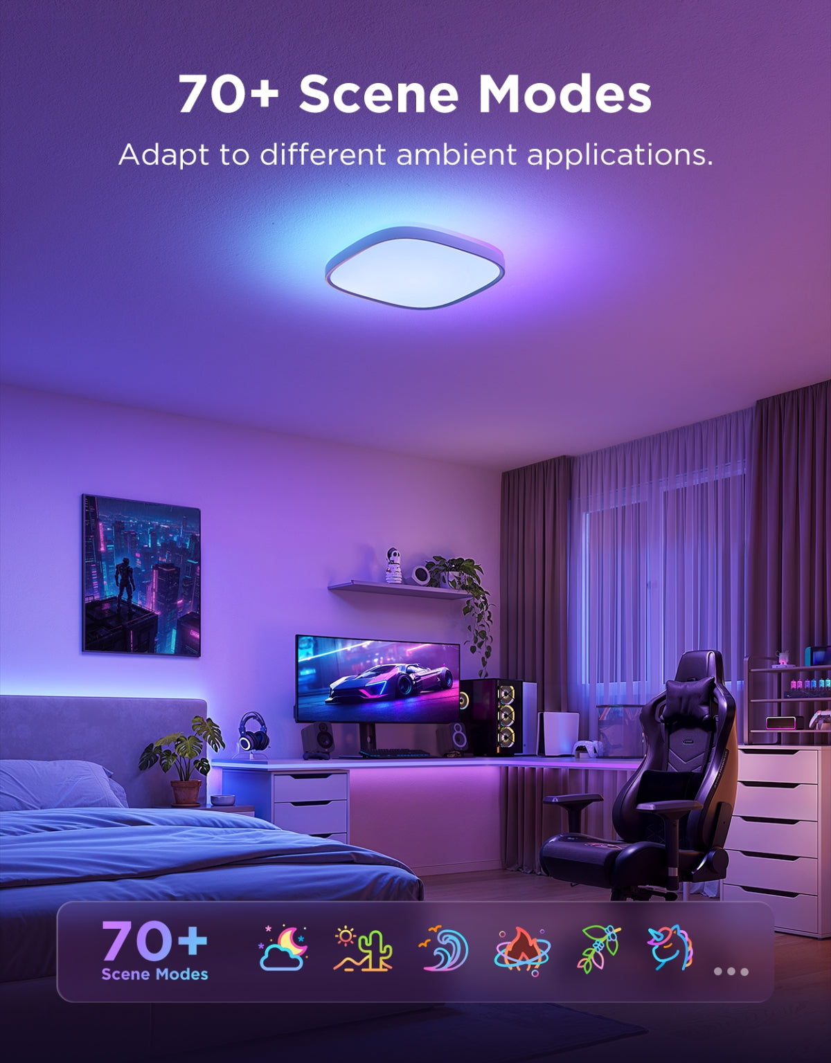 Govee 12-Inch RGBWW + RGBIC Smart Ceiling Light