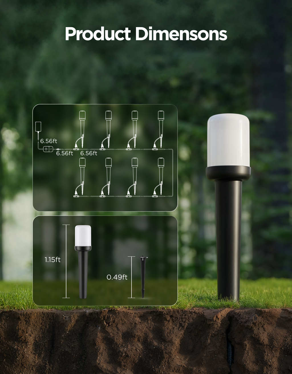 Govee Outdoor Cylinder Pathway Lights