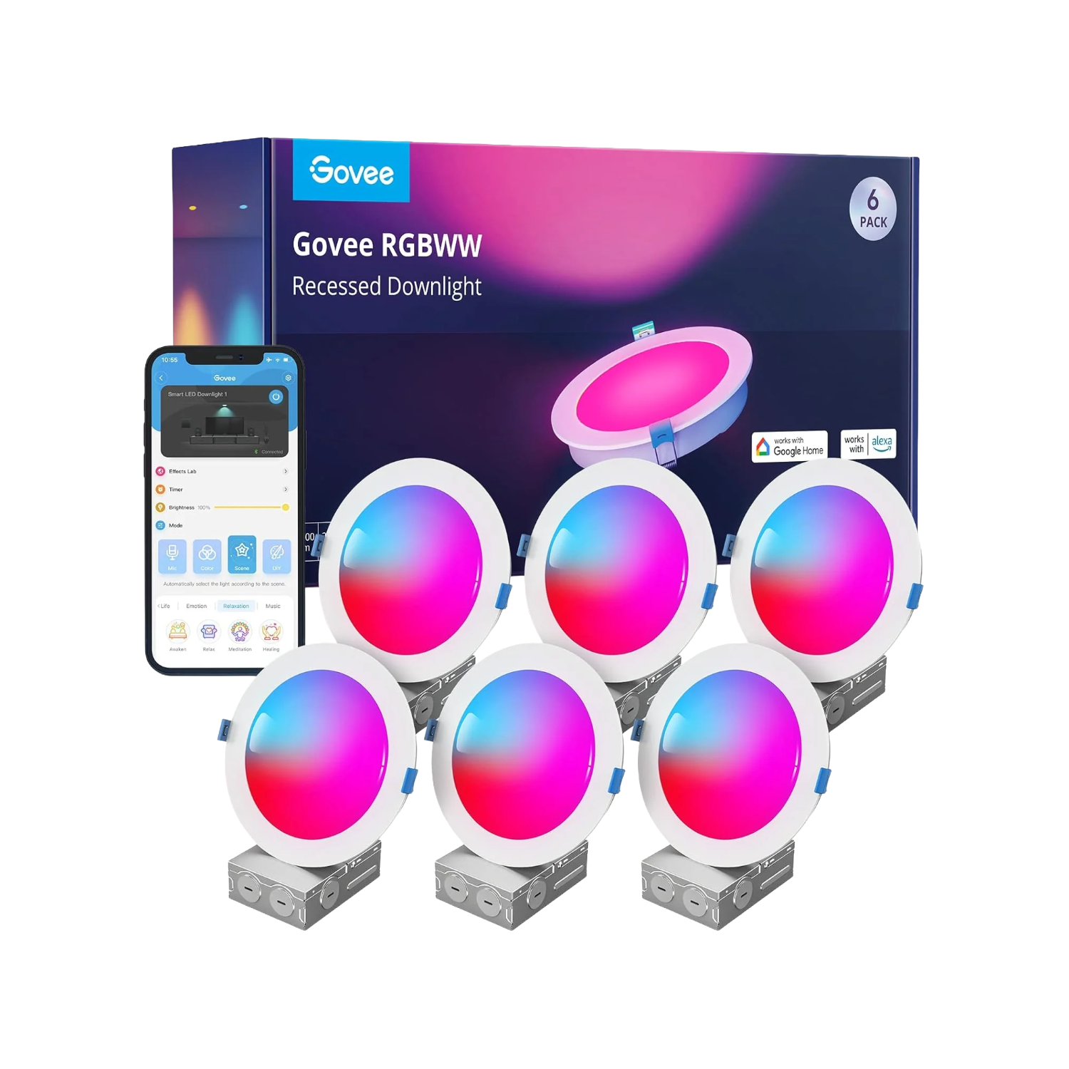 Govee 6-Inch Smart RGBWW Recessed Lights