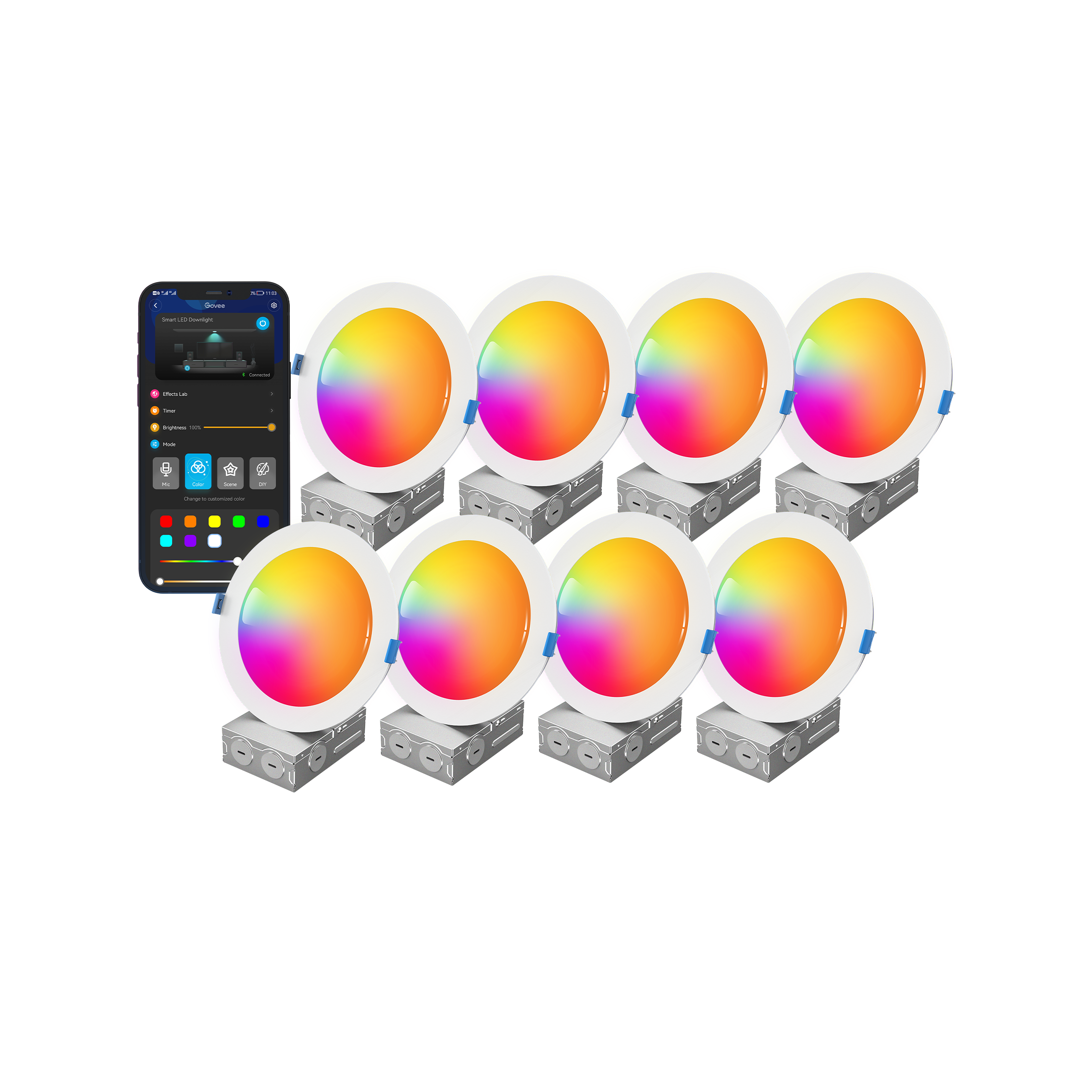Govee 6-Inch Smart RGBWW Recessed Lights