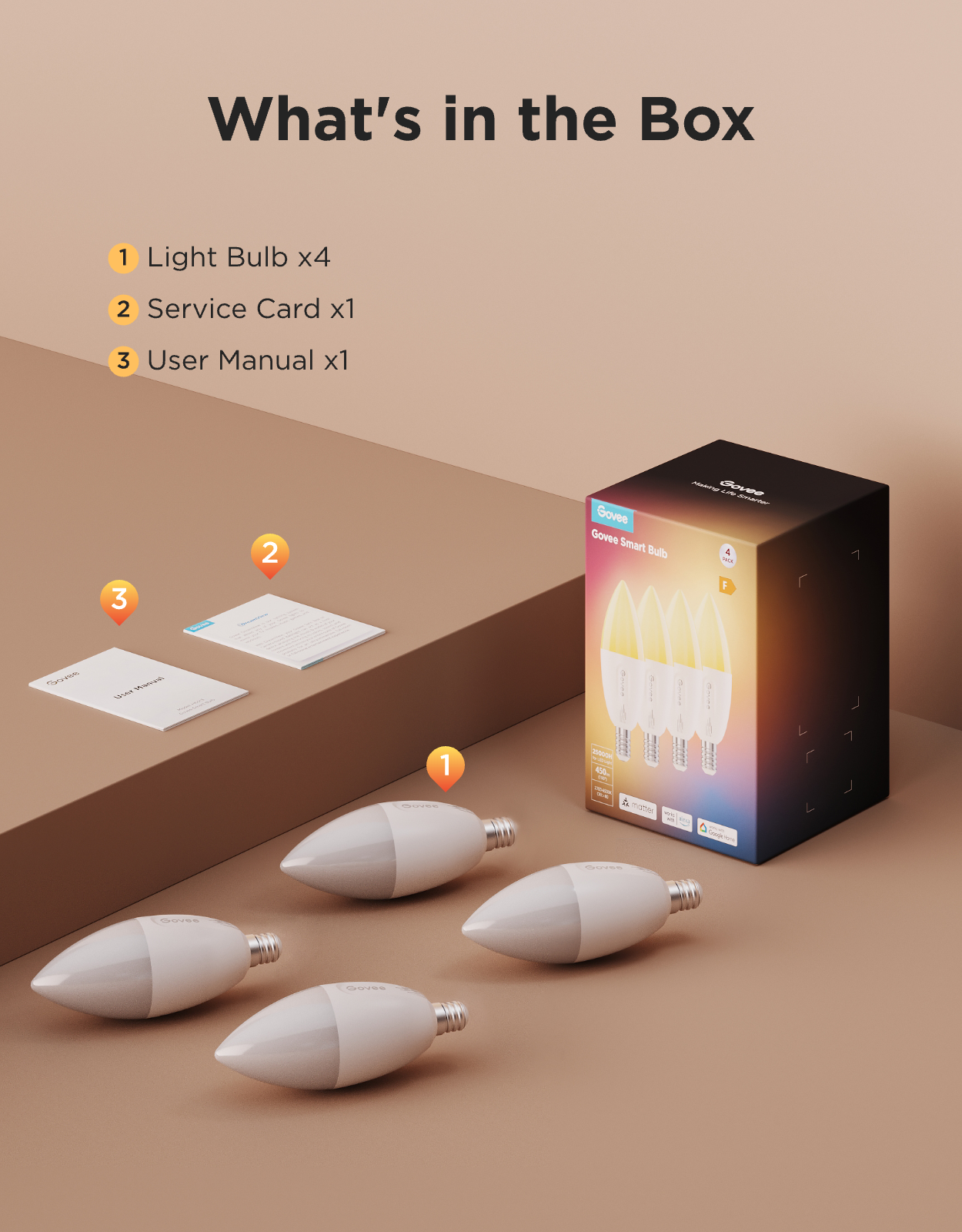 Govee E12 Smart Candle Light Bulbs B11 450lm