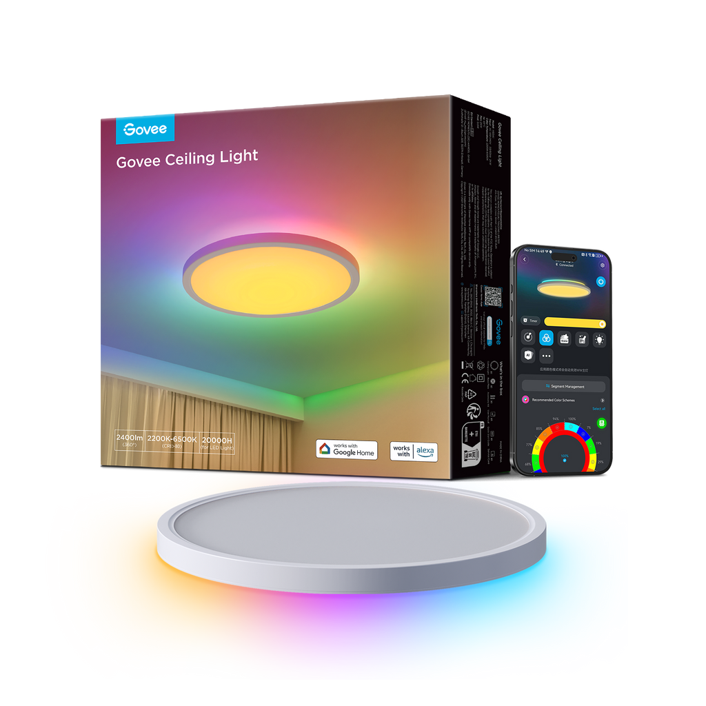 Govee 12-Inch RGBWW + RGBIC Smart Ceiling Light