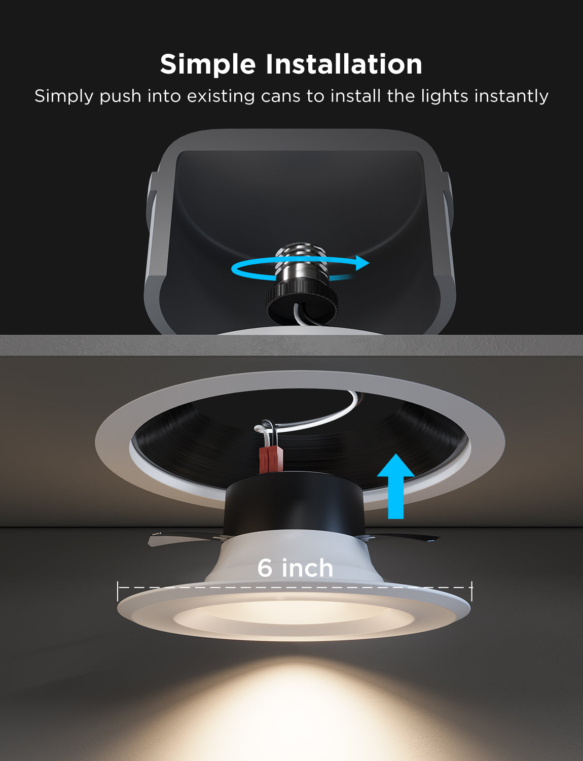 Govee 6-Inch Smart Retrofit Recessed Can Lights