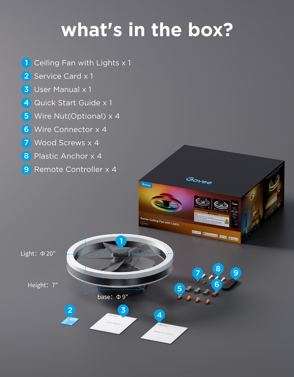 Govee 20-Inch Ceiling Fan With Lights