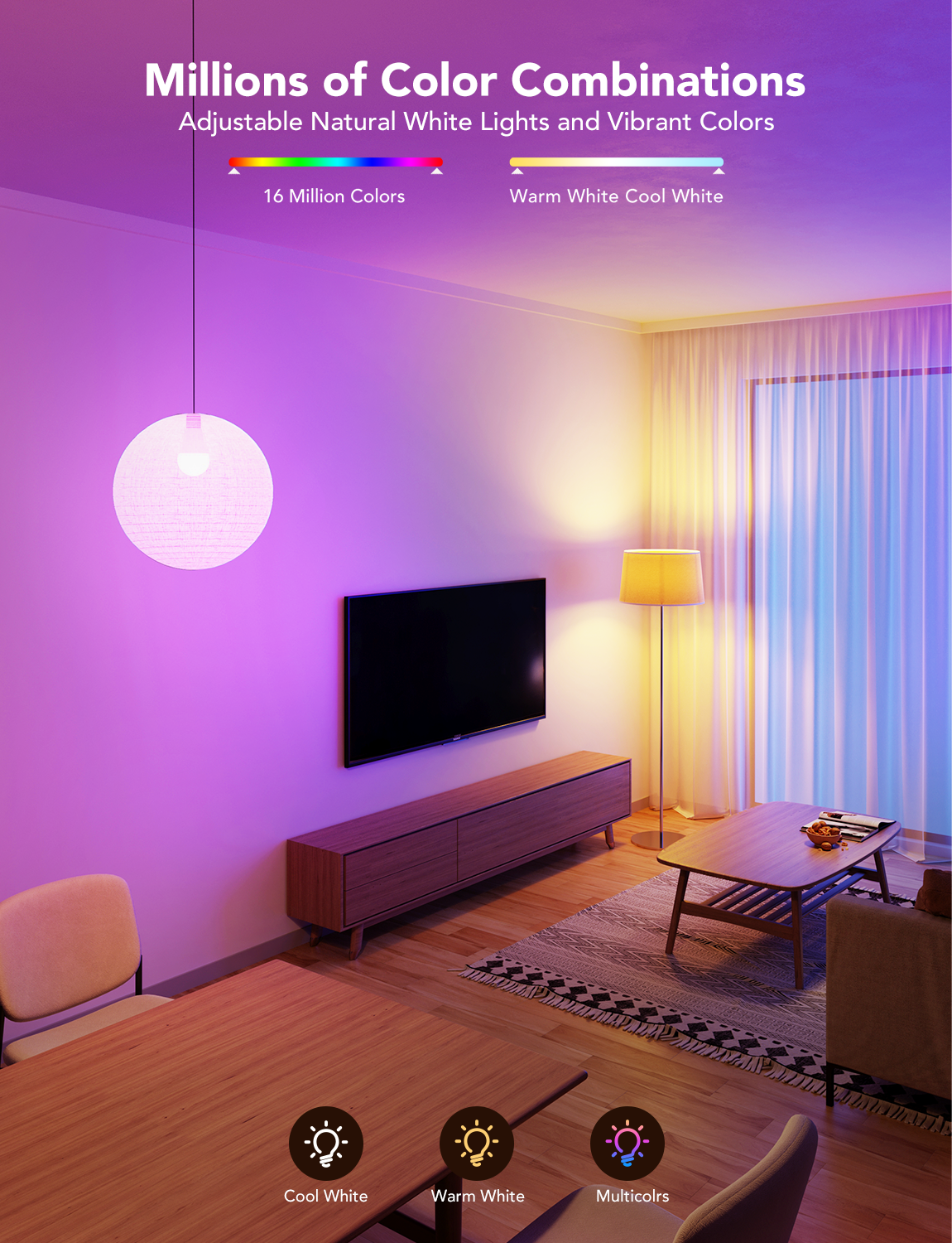 Govee A19 Smart RGBWW Bulbs E26 1200lm